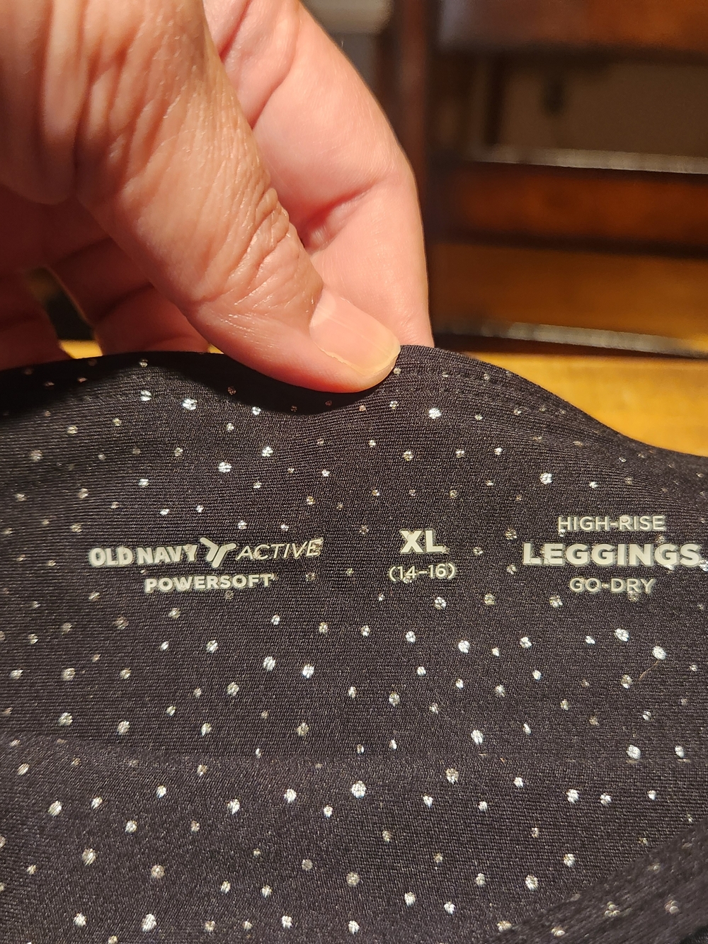 Old Navy Black Leggings with Silver Dot Detail - XL (14-16)
